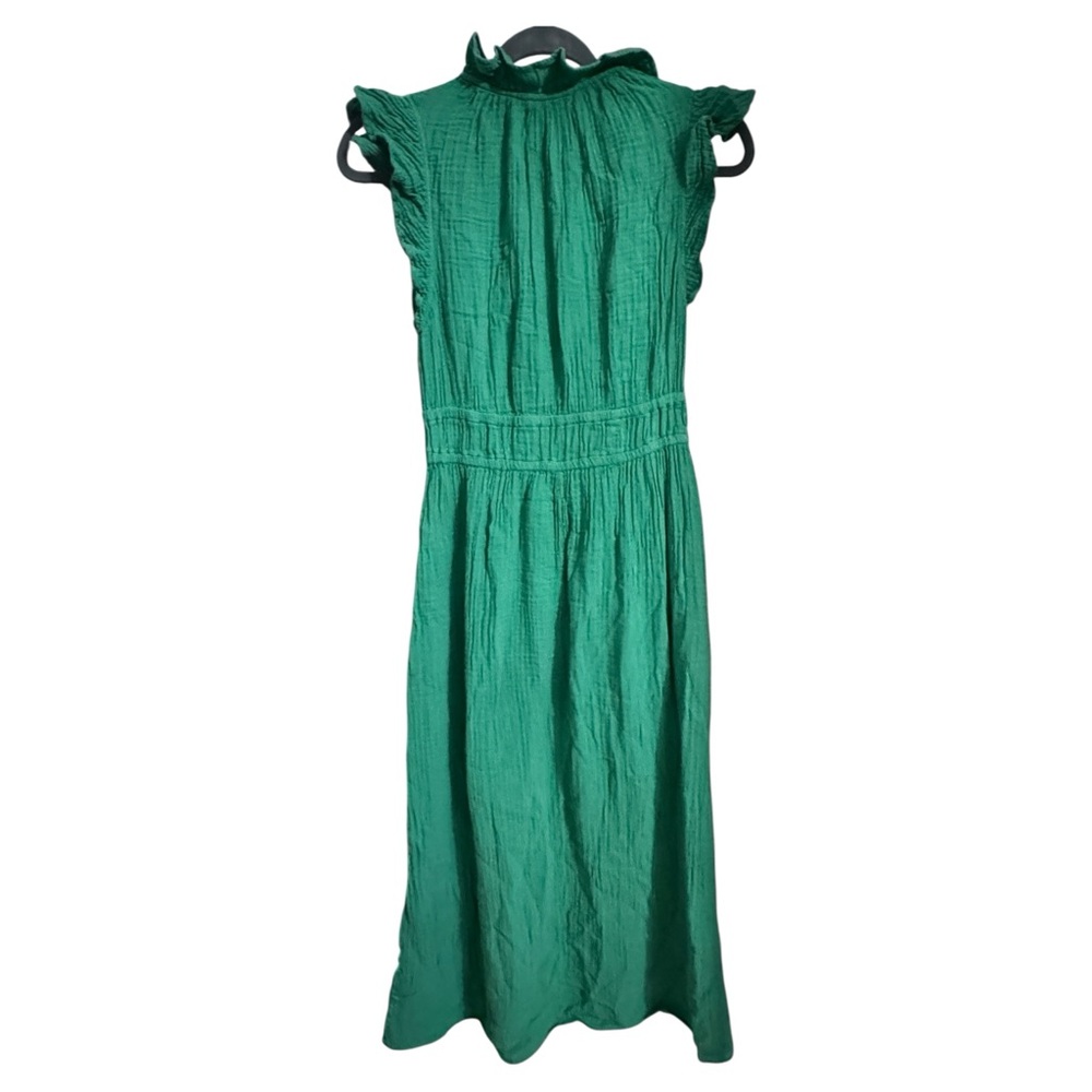 Xirena Peony Ruffled Cotton Midi Dress – Lily Pad Green – XS - Picture 7 of 7